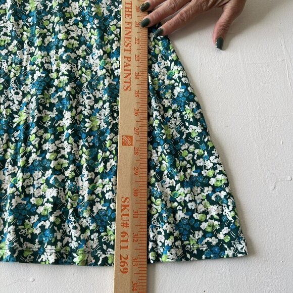 BP Floral long Sleeve Shift Dress Aqua Blue Green XXSMALL XXS 00 - Picture 7 of 9